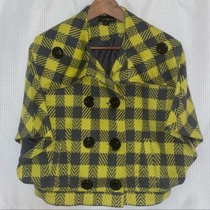 Twentyone Lime Yellow Dark Grey Poncho M
